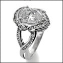 Anniversary 1.5 Pear Center Pave Cubic Zirconia Cz Ring