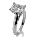 Solitaire 1.5 Radiant 4 Prong Plain Cubic Zirconia 14K Ring