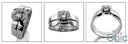 Matching Set 1 Ct Round Half Bezel Ct Fitted Wedding Cubic Zirconia Cz Ring