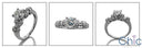 Engagement Round 1 Ct Center baguettes Ct small round Cubic Zirconia Cz Ring