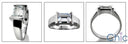 Solitaire 1.5 Emerald Channel Set Horizontally Cubic Zirconia Cz Ring