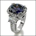 Estate 5 Ct Oval Amethyst Halo Cubic Zirconia Cz Ring