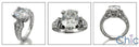 Estate 3 Ct Oval Center pave set shank Cubic Zirconia Cz Ring