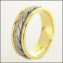 Mens Two Tone Gold Wedding Braided Band