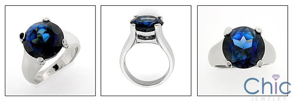 Anniversary 6 Ct Sapphire Round 4 Prong Solitaire Cubic Zirconia Cz Ring