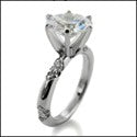 Engagement 2.5 Round Center Tiffany 6 Prongs Cubic Zirconia Cz Ring