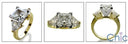 3 Stone 2 Ct Princess Trillions Two Tone Cubic Zirconia Cz Ring