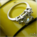 3 Stone 1.5 Asscher .50 Asscher Cubic Zirconia Cz Ring