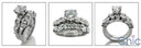 Matching Engagement Set 1.25 Round Center Baguettes in Channel Cubic Zirconia 14k White Gold Ring