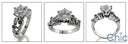 Engagement 1.5 Round center Sapphire Bezels Ct Pave Cubic Zirconia Cz Ring