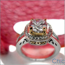 Anniversary Round 1.25 Center Two Tone Halo Cubic Zirconia Cz Ring