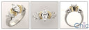 White and Yellow Gold Cubic Zirconia 1 Carat Marquise Two Tone Engagement Ring