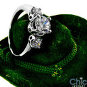 3 Stone 1.15 TCW Round in Prongs Cubic Zirconia Cz Ring