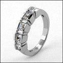 Wedding .95 TCW Princess Baguette in Channel Cubic Zirconia CZ Band 