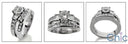 Matching Engagement Ring Set 1 Ct Round Center Channel Fitted Cubic Zirconia 14K White Gold