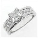 Engagement Princess 1 Ct Channel Ct Euro Shank Cubic Zirconia Cz Ring