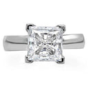 Solitaire Princess Cut CZ 2.5 Carat Ring White Gold