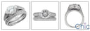 Matching Set 1.5 Round Pave Euro Shank Cubic Zirconia Cz Ring