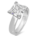 Solitaire Princess Cut CZ 2.5 Carat Ring White Gold