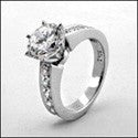 Engagement 2 Ct Round Center Bridal Cubic Zirconia Cz Ring