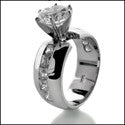 Engagement 1.5 Round 6 prong Dome Channel Shank Cubic Zirconia Cz Ring