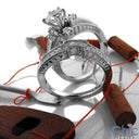 Matching Set 1.75 Round Center Fitted Cubic Zirconia Cz Ring