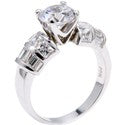 Engagement 1.75 Round Center Dome Shank in Channel Cubic Zirconia Cz Ring