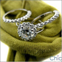 Platinum Engagement ring Cubic Zirconia 2 Ct Round Halo Style Ring