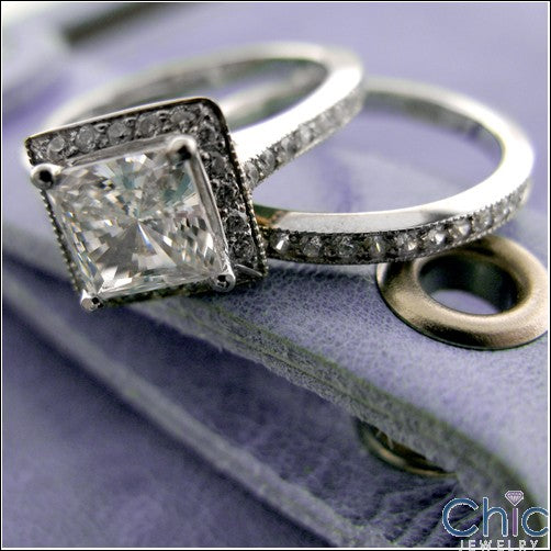 Engagement Princess 1.25 Center Pave Cubic Zirconia Cz Ring