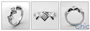 3 Stone 1.1 Princess in Bezel Cubic Zirconia Cz Ring