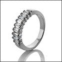 Wedding All Baguettes in prongs Cubic Zirconia CZ Band 