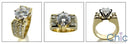 Engagement Round 3 Ct . Center Yellow gold Cubic Zirconia Cz Ring