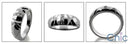 Mens 7 MM Wide Channel Set Princess Cubic Zirconia CZ Wedding Band