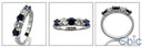Wedding Sapphire Ct Diamond Round Share Prong 1 Cubic Zirconia CZ Band 