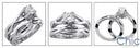 Cubic Zirconia Matching Engagement Ring Set 0.75 Round Center Plain Infinity Style 14K W Gold