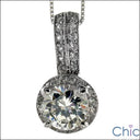Cubic Zirconia Cz Round 1 Ct Pave Ct Bail Pendant