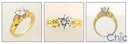 Engagement 1 Carat Round 6 prong Cubic Zirconia 14k Yellow Gold Ring