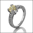 Anniversary Canary Round 1 Ct Cubic Zirconia Cz Ring