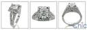 Radiant Cut 1 Carat Cubic Zirconia Engagement Ring Pave Sides 14K White Gold