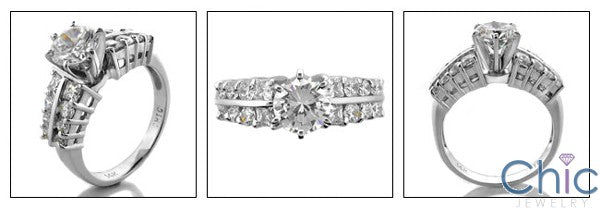 Engagement 1 Ct Round Tiffany prongs Cubic Zirconia Cz Ring