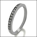 Wedding 2.5MM Wide Pave Set .50 Cubic Zirconia CZ Band 