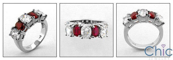 Anniversary Ruby Ct Diamond Color Oval Cubic Zirconia Cz Ring
