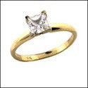 Solitaire .50 Princess Square Tiffany Cubic Zirconia Cz Ring