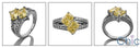 Anniversary Radiant Canary 2 in 1 Pave d Cubic Zirconia Cz Ring