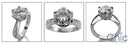Engagement 2.5 Ct Round Center Cubic Zirconia Cz Ring with Micro Pave setting