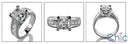 Engagement 1.25 Princess Center Lucida Style Channel Princess Cubic Zirconia Cz Ring