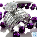 Engagement 3.5 Ct Round Center 14.75 MM Channel Pave Cubic Zirconia Cz Ring