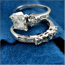 Wedding Round Baguettes .75 Ct Cubic Zirconia CZ Band 