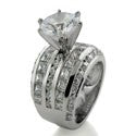 Engagement 3.5 Ct Round Center 14.75 MM Channel Pave Cubic Zirconia Cz Ring