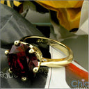 Solitaire 4 Ct Ruby Round in Crown Prongs Cubic Zirconia Cz Ring